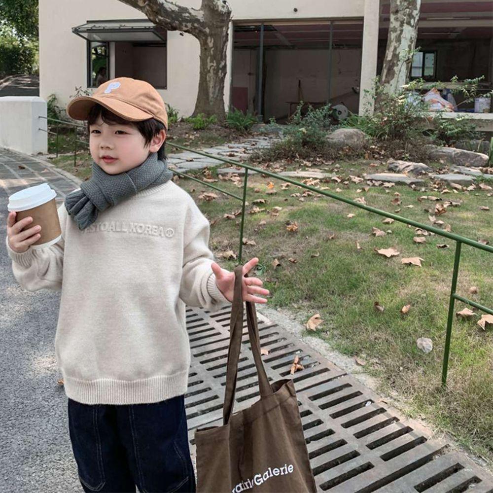 Warm Solid Color Winter Ins Style Knitted Shawl Muffler Korean Style Wrap Children's Scarf