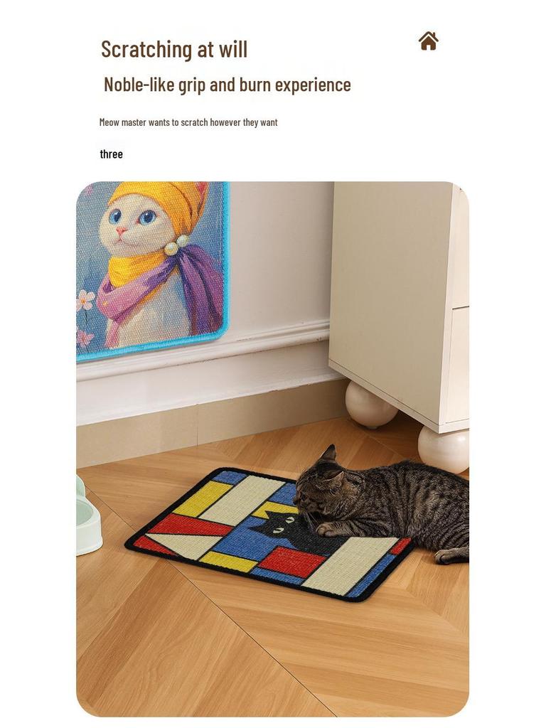Kuangjiejian Wall-Mounted Hemp Cat Scratching Post - Durable, Scratch-Resistant, and Versatile Cat Toy
