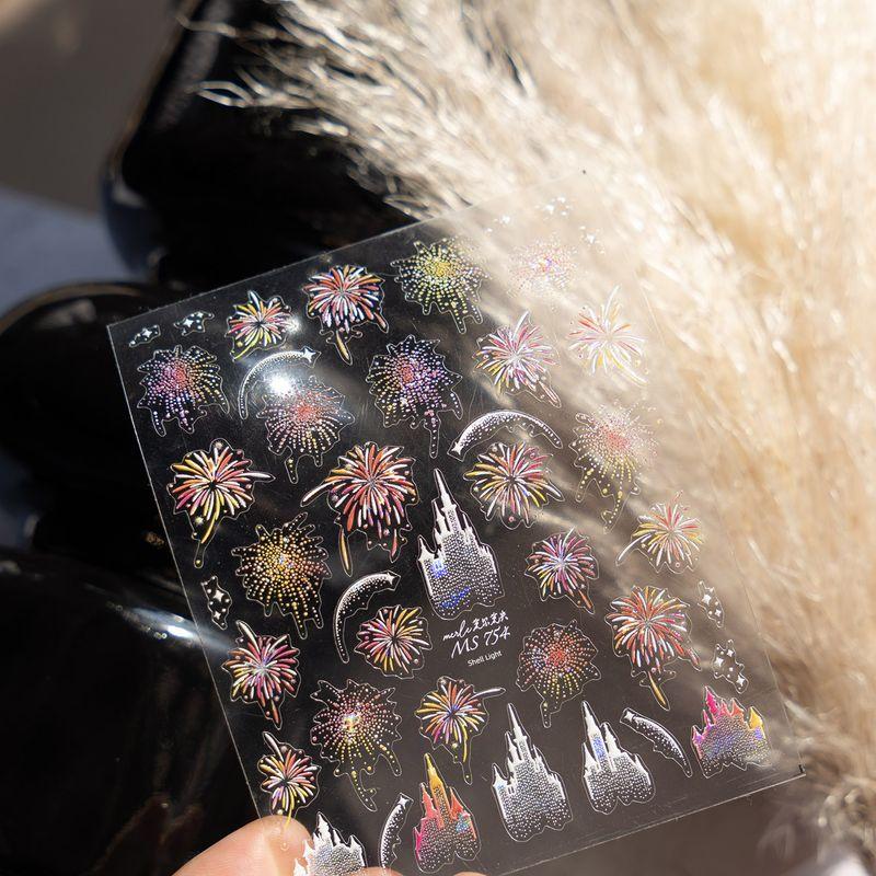 

Новый год Самые продаваемые Великолепные фейерверки Рельефные Самоклеящиеся Украшения для ногтей Новогодние Фейерверки Замок Ракушка Свет Наклейки для ногтей Fireworks Castle [MS-754 Shell Light]]