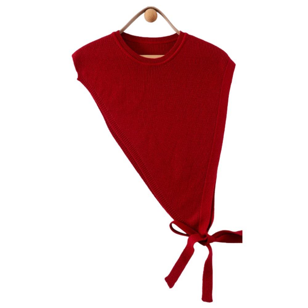 Fashion Women s Knitted Shawl Niche Design Vest Skew Triangle Shawl Crossbody Shawl  for Blouse красный