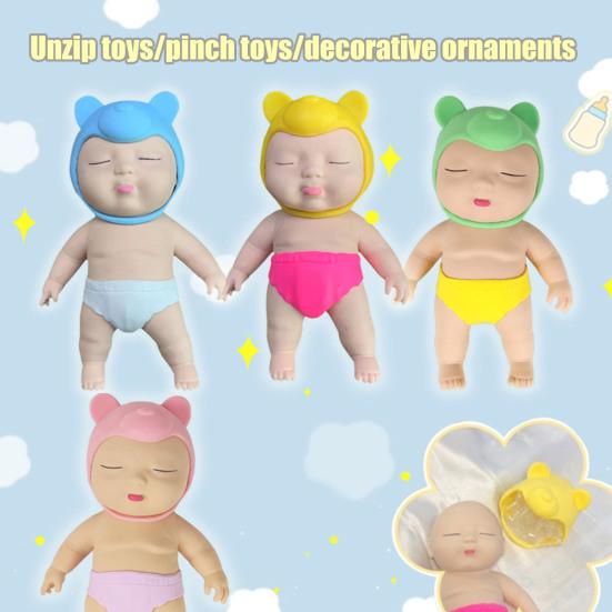 Baby Doll Squeeze Toy Teens Adults Anxiety Stress Relief Doll Fidget Toy Sand Filled Soft TPR Calming Doll Sensory Toy
