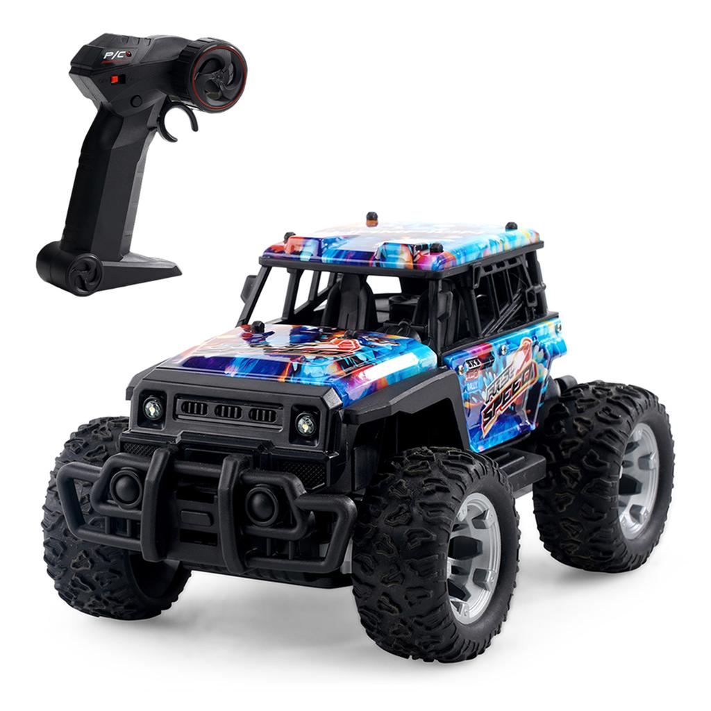 Remote Control Car, 2.4G Rechargeable Electric Off-Road Vehicle with LED Lights 3 Batteries, Car