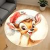 1PC deer santa hat Office Round Area Rug, Under Office Chairs Bedroom Living Room Home Decor,Carpet for Office, -1110246