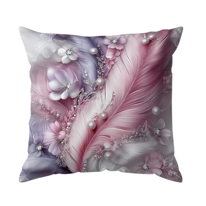 1 Pc Plume Decor Pillow Cover For Home Living Room Bedroom Sofa Office Decorative Pillowcase Soft Throw Pillows 45*45 Cm