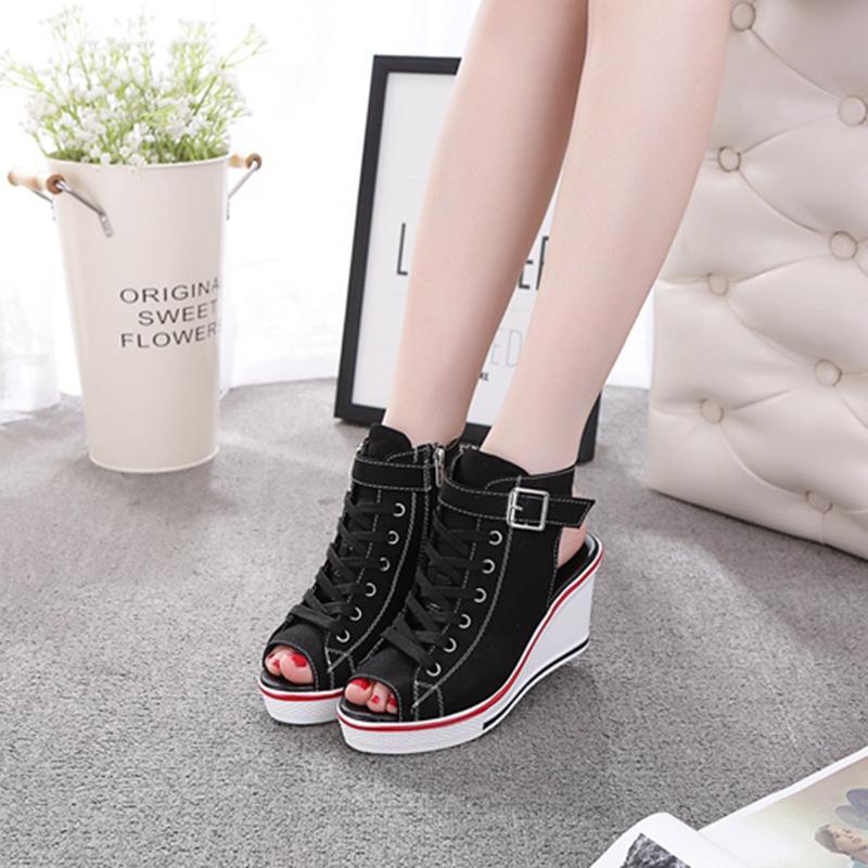 Fashion Women Sandals 2025 Lady Platform Wedges Sandals Women's Comfortable Sandals Open Toe Casual Summer Zipper Sports Shoes Sandalias
