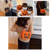 Trendige Mini-Kürbis-Umhängetasche für Halloween mit kreativem Color-Blocking-Design
