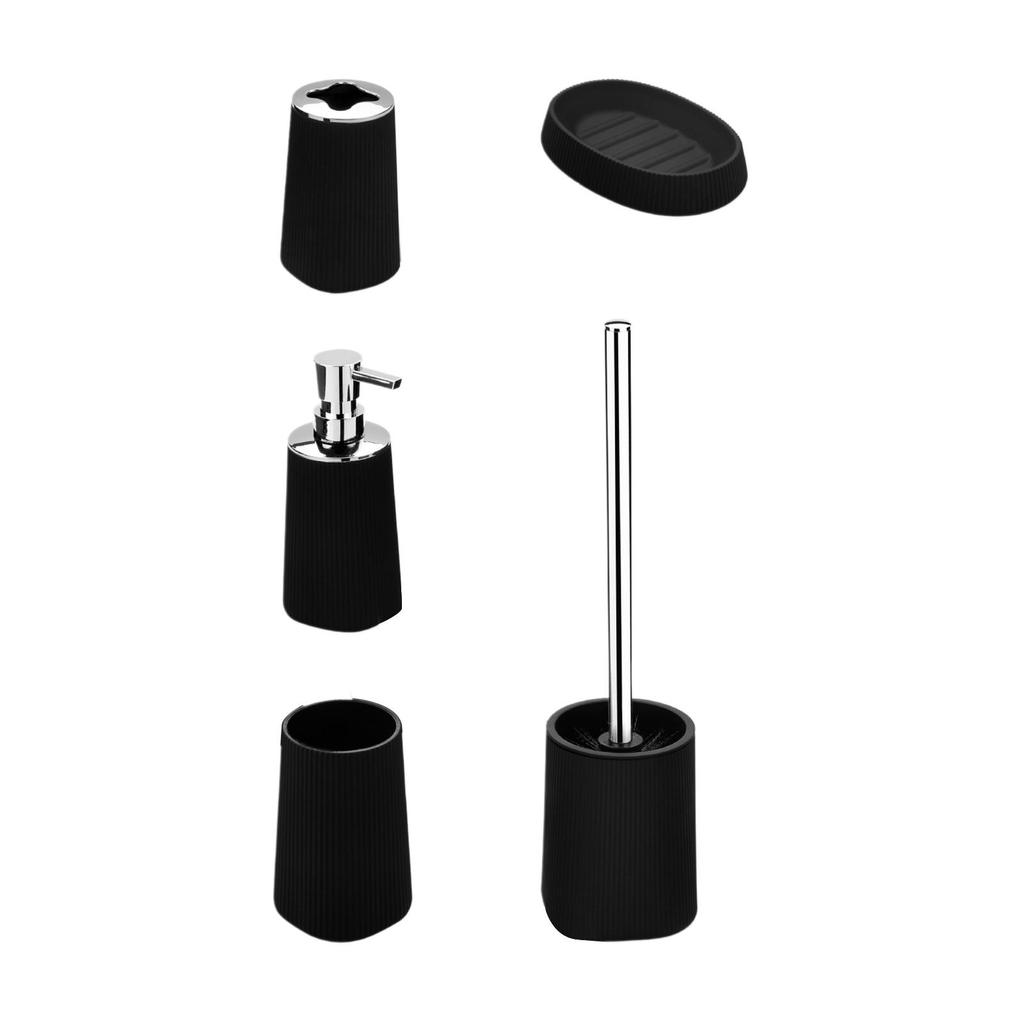 5 Pieces Decorative Bathroom Accessories Set Cup Toilet Brush Versatile Empty Bottle Storage