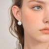 Retro Princess Pearl Triangle Clip Earrings: Painless 10mm High-End Niche Design for Women.