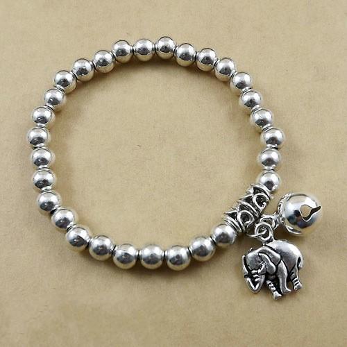 Ethnic Style Miao Silver Thin Bracelet, Elastic Silver Bracelet Women'S Retro Handmade Thai Silver Gift Selection Versatile Jewelry