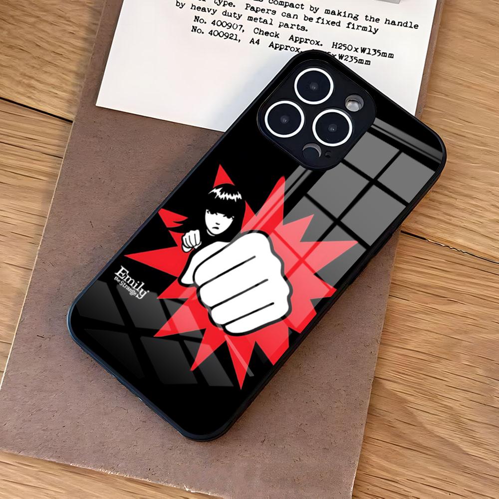 Comic Book E-Emily The S-Strange Phone Case For IPhone 17 Air 16 E Pro Max 15 14 13 Mini 12 Pro 11 Max Plus Black Glass Cover