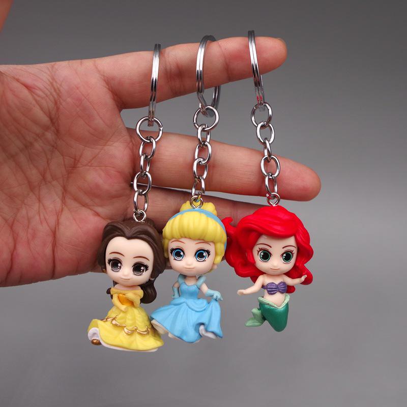 Mermaid Cinderella Rapunzel Keychain Bag Charm Pendant Figurine Gift