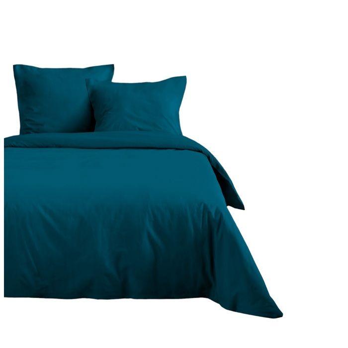 Housse de couette en coton 200 x 200 cm uni Edenne pétrole