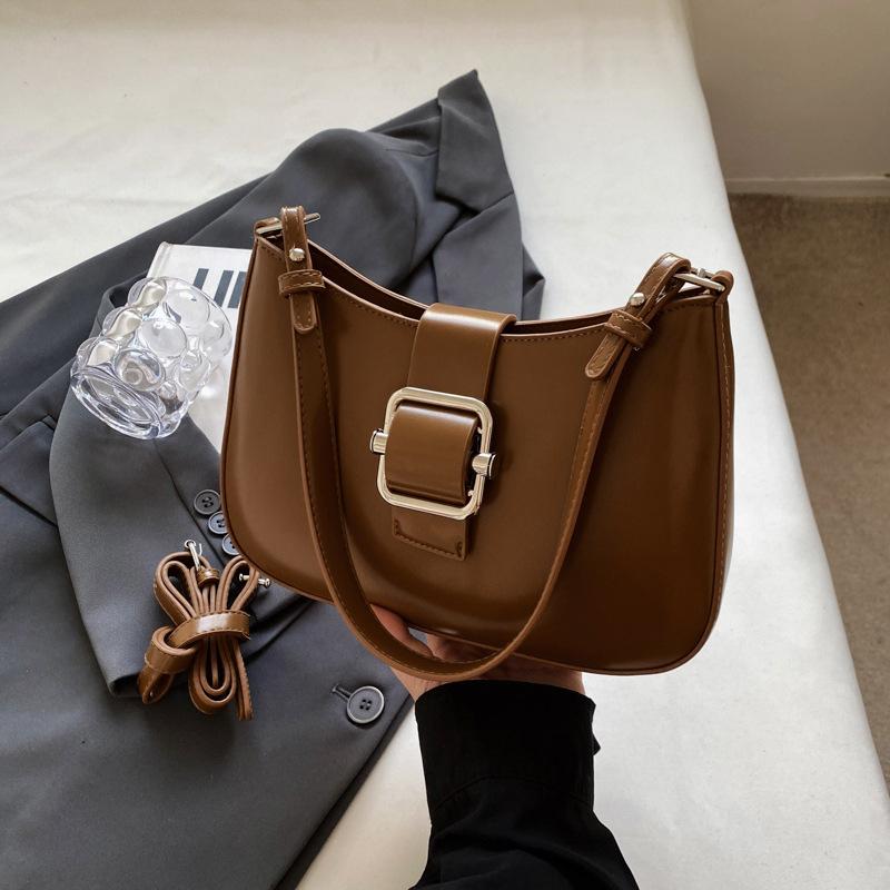 

Новая женская сумка подмышкой Темперамент Универсальные кожаные сумки Французские ретро Сумки через плечо большой емкости Тенденция