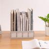 File Storage Box Lightweight Magazine File Holder Desk Organizer with 4 Vertical Compartments File Box Removable Bookend
