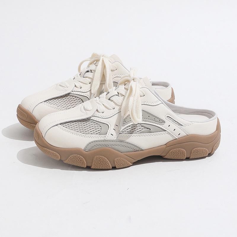 2025 new retro color matching lace-up casual shoes women's sports Forrest Gump shoes German training shoes flat slippers women's models