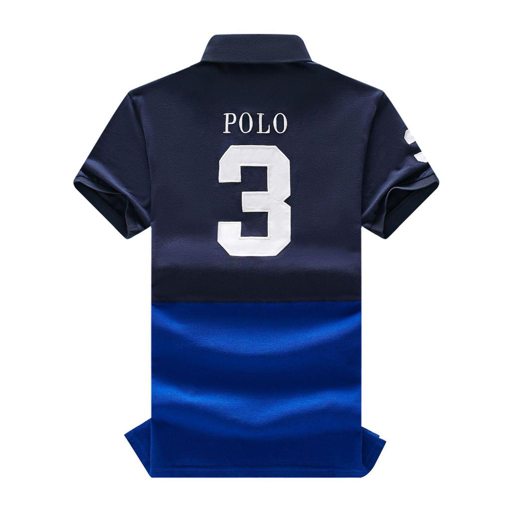 European and American Men's Short Sleeve Polo - British Style Sports Casual Cotton Embroidered Plus Size