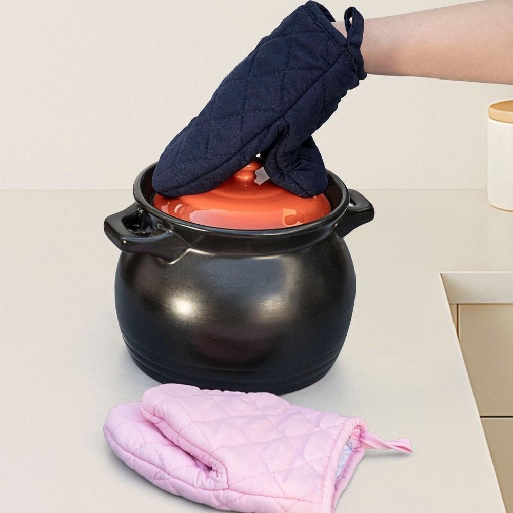 2PCS Hanging Microwave Gloves Non-Slip Grilling Mitts Multifunctional Antiscald Oven Mitts BBQ