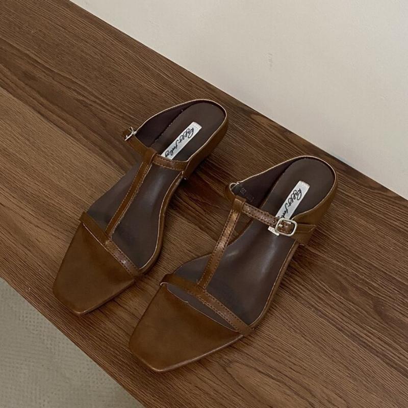 Fashion Bailamos 2025 Brand Summer Women Slipper Square Heels Sandals Square Toe Party Wedding Shoes Slip On Beach Slides Mujer