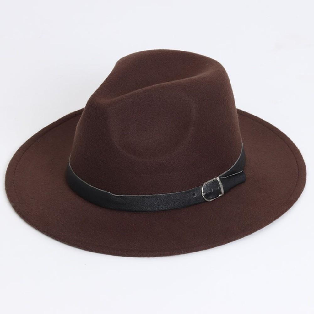 Soft Felt Jazz Cap Wide Brim British Style Felt Hat Vintage Classic Cowboy Hat Dress Dance Party