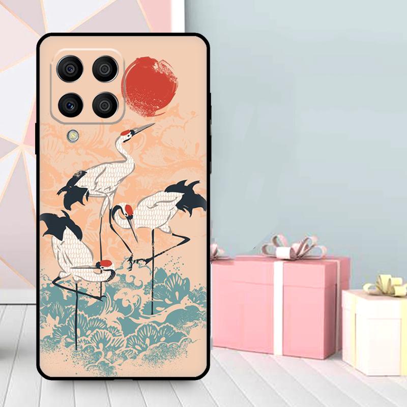 

Japanese Cranes Art Case For Samsung Galaxy M16 M31 M21 M13 M33 M53 M15 M35 M55 M36 M56 M12 M32 M52 M14 M34 M54 Samsung M20