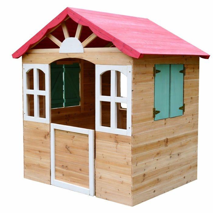 Maisonnette enfant - GINGER HOME - Bois naturel - Porte et fenêtres - Pour extérieur