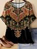Vintage Paisley Graphics Women's Short Sleeve T-Shirt Ethnic Style O-Neck Y2k 3D Printed Top Tees Summer Loose Women's Clothing