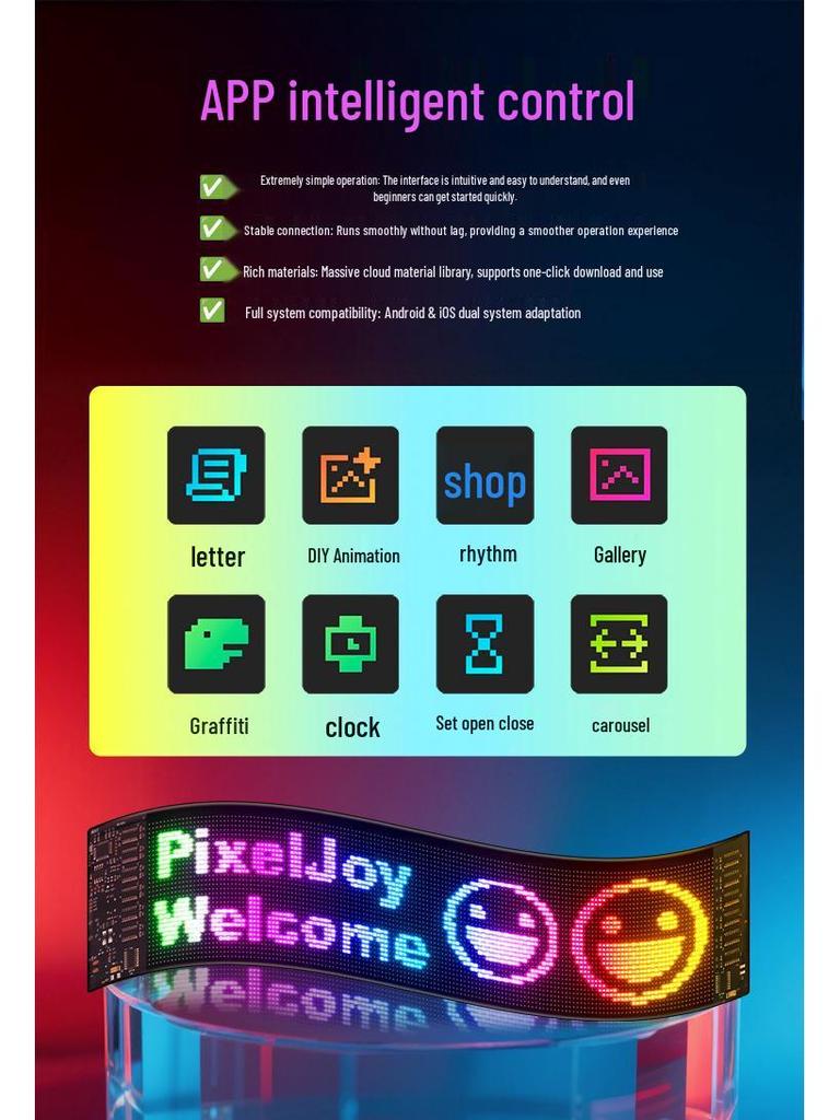 Bluetooth LED Flexible Car Sticker: Smart Devil's Eye Advertising Screen