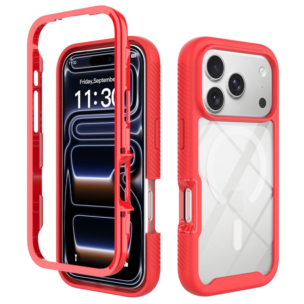 

For iPhone 17 Pro Magnetic Case PC + TPU Protective Phone Back Cover (No PET Film)
