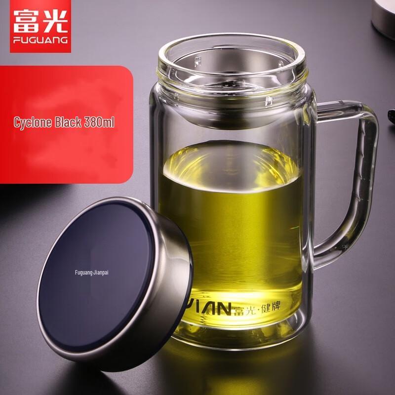 Fuguang X1501 Double-Layer Glass Water Bottle with Handle