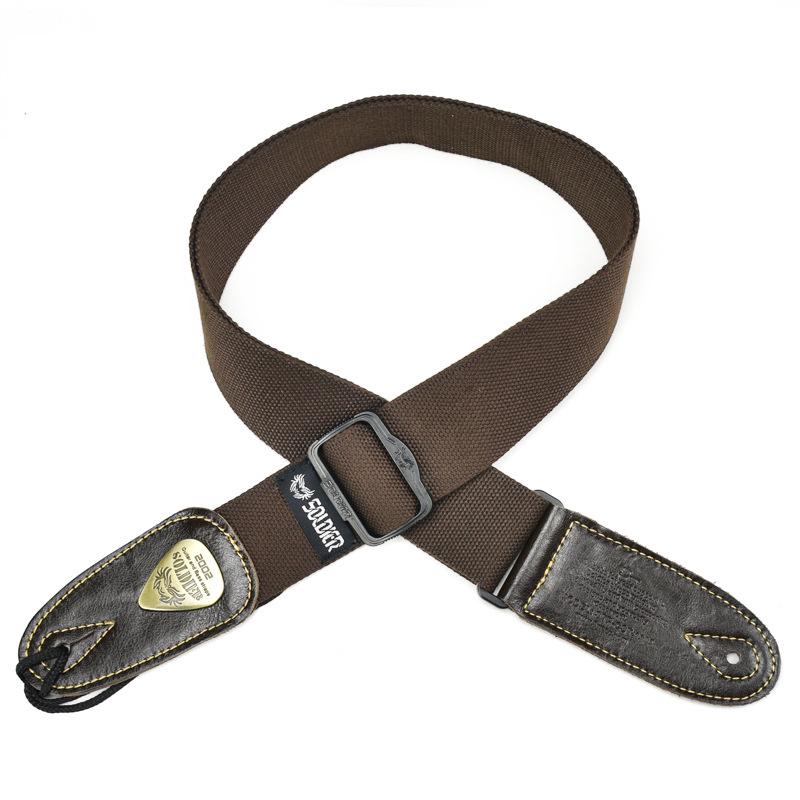 Unisex Soldier Canvas Guitar Strap for Acoustic, Bass, and Electric Guitars