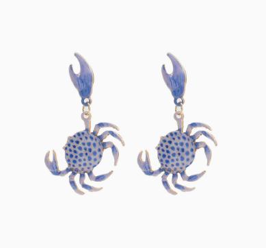 Big-name extravagant crab multi- earrings in blue One Size