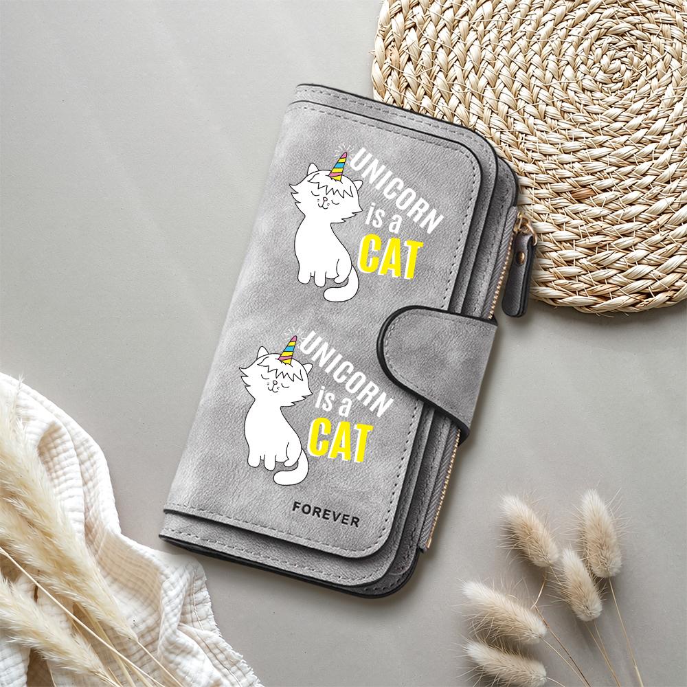 Cute Cat Printed Wallet Fashion Long Purse Casual Card Holder