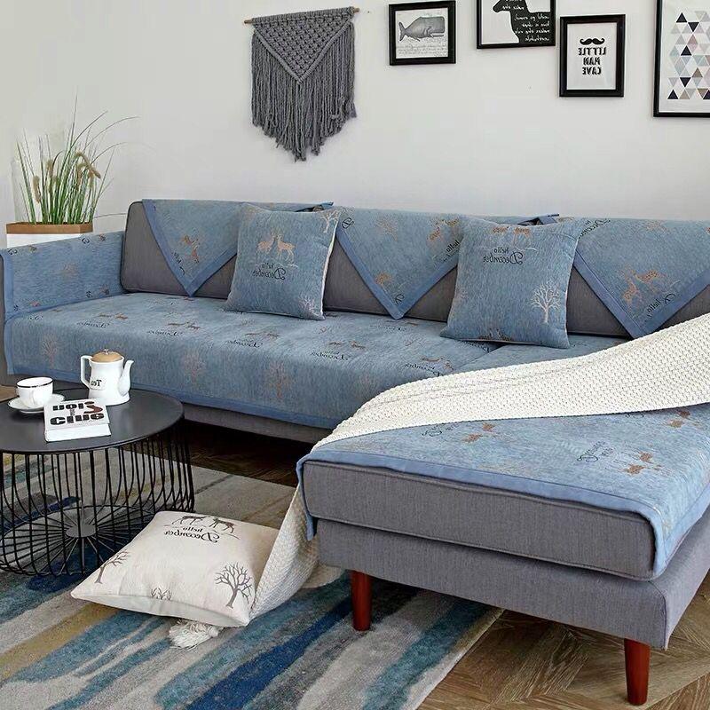 

Универсальная ткань Four Seasons, нескользящий универсальный синельный простой современный чехол для диванной подушки, шарф 70*70