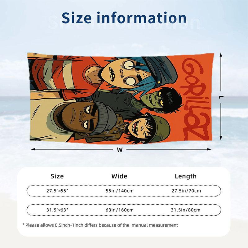 Large Beach Towel Quick Dry Absorbent Towel For Beach IndoorGorillaz
