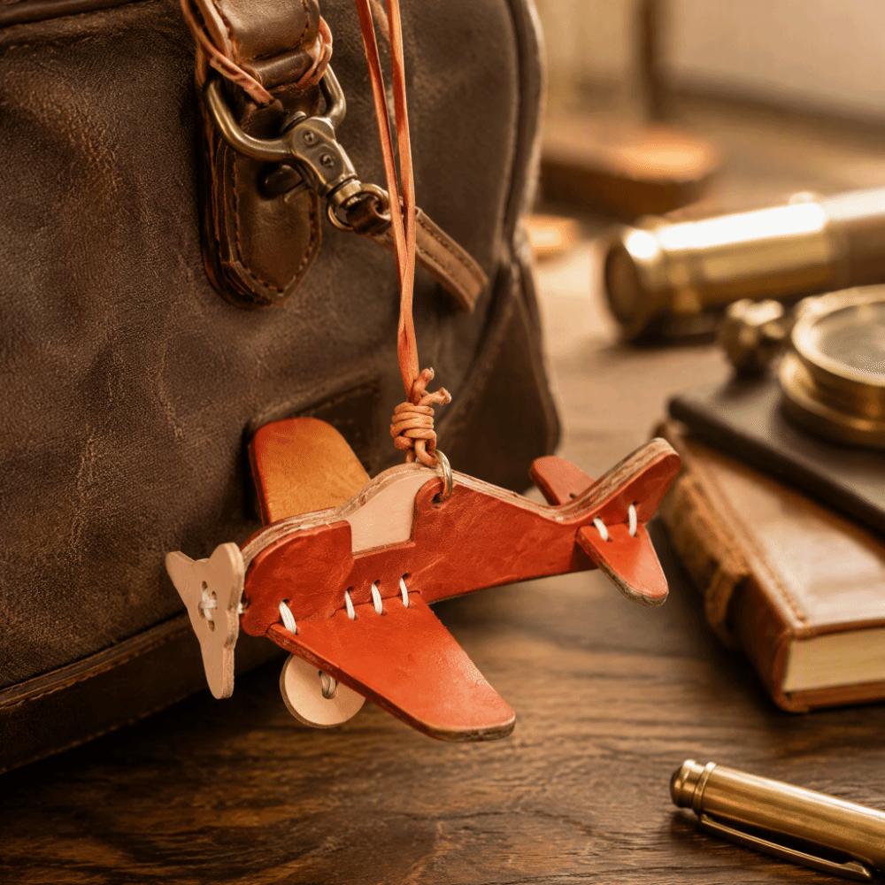 Smooth Texture Bag Charm Mini Airplane Shape Car Hanging Ornament Key Holder Handbag Decoration