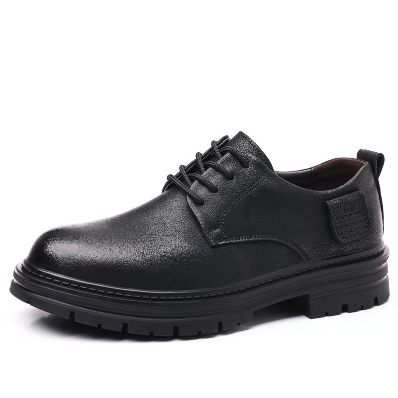 Men's Shoes British Style Low-top Martin Boots Men's Retro Tooling Shoes Soft-soled Casual Leather Shoes Men's Trend 2025