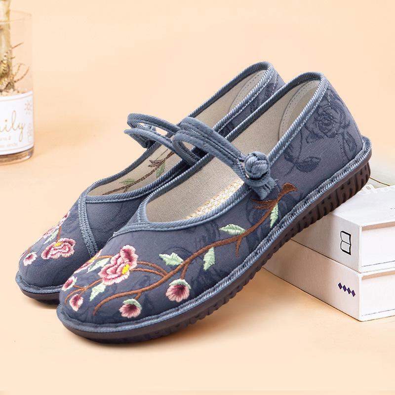 Shoes women's ****** new old ******* cloth shoes ethnic style Hanfu embroidered shoes lightweight s**t sole middle-aged and elderly mother shoes