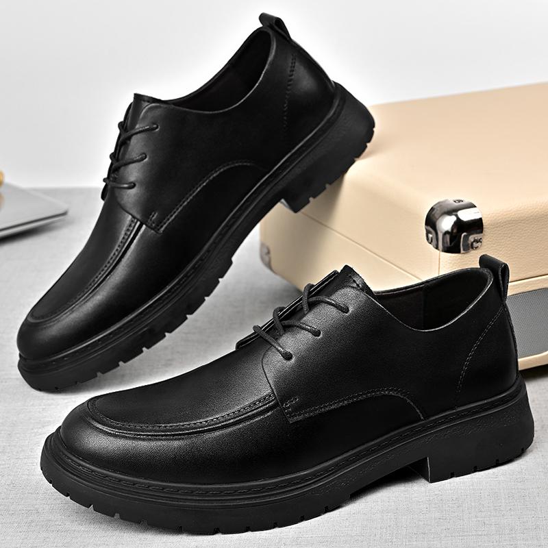 FashionGenuine Leather Casual Shoes Elegantes Men Lace Up Oxford Shoes Outdoor Business Men's Dress Footwear Handmade Man Formal Flats