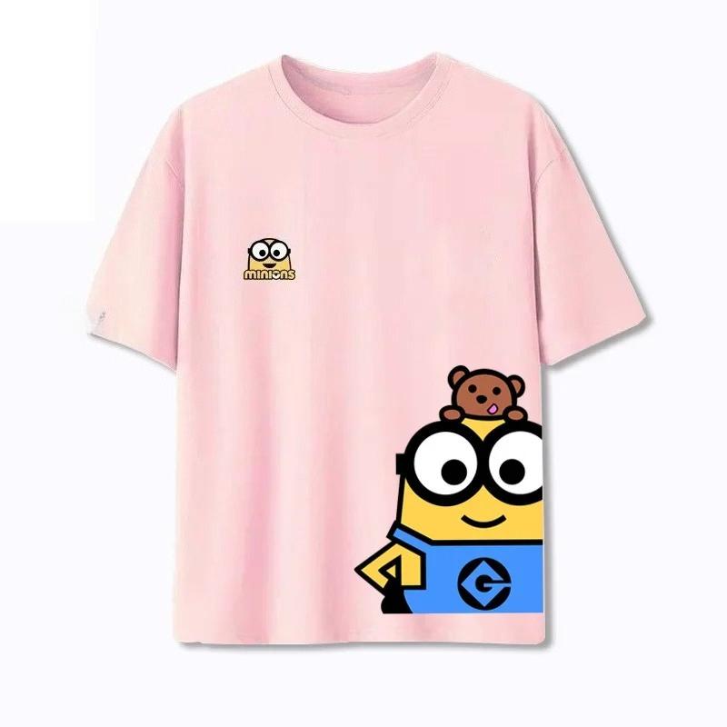 Children's Summer Minions Cute Printed T-shirt, Suitable for Boys and Girls for Outdoor Casual Wear