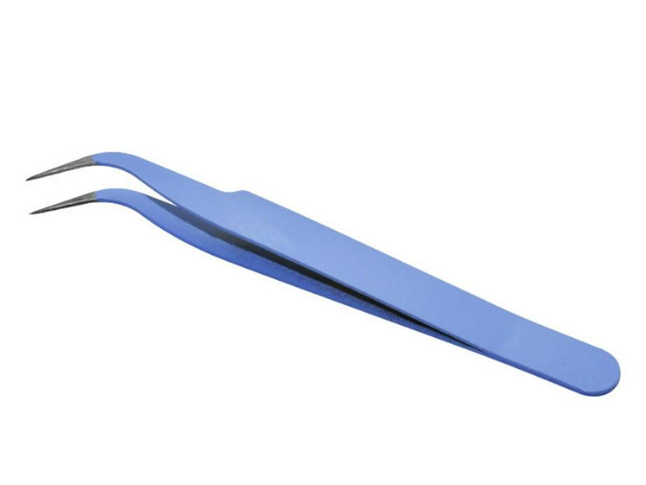 Colorful Stainless Steel Curved Tweezers for False Eyelashes and Planner Clips