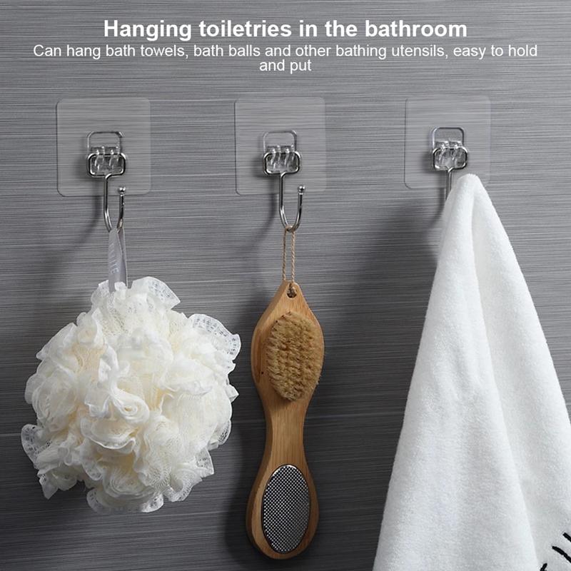 Large Sticky Hook Wall Hook Transparent Gold Seamless Stainless Steel Hook