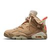 Travis Scott x Air Jordan 6 Retro British Khaki Sneakers Unisex Tan Sail Bright-Crimson DH0690-200