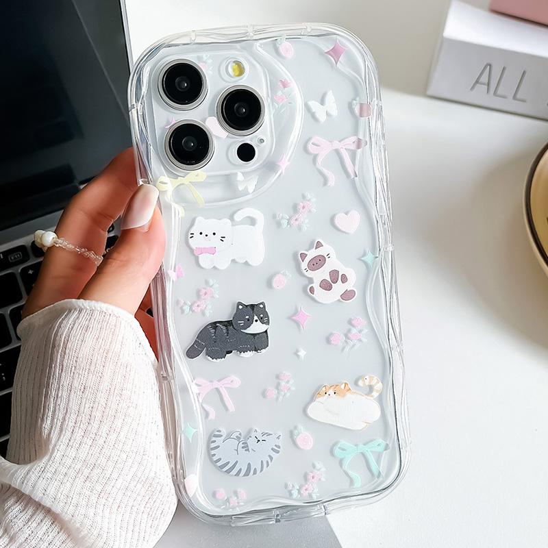 

Чехол для телефона с цепочкой на запястье для iPhone 15 14 13 12 11 Pro Max 6 7 8 Plus XS Max XR Милый кот Звездная бусина Браслет Ремешок Шнурок Крышка For iPhone 11 Pro