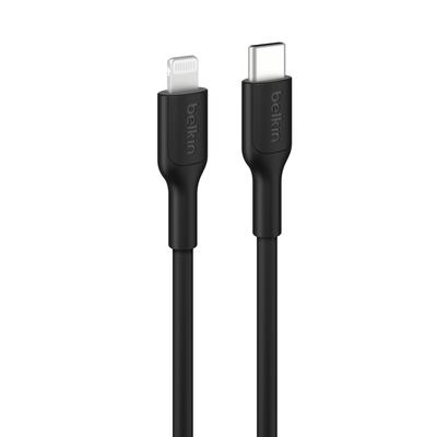 Belkin To Lightning Braided Nylon Cable for iPhone Fast MFi PD 1 Black USB-C 14/13/12/SE/11/XR, Charging, Ultra-Durable, Certified, Compatible, Meter,