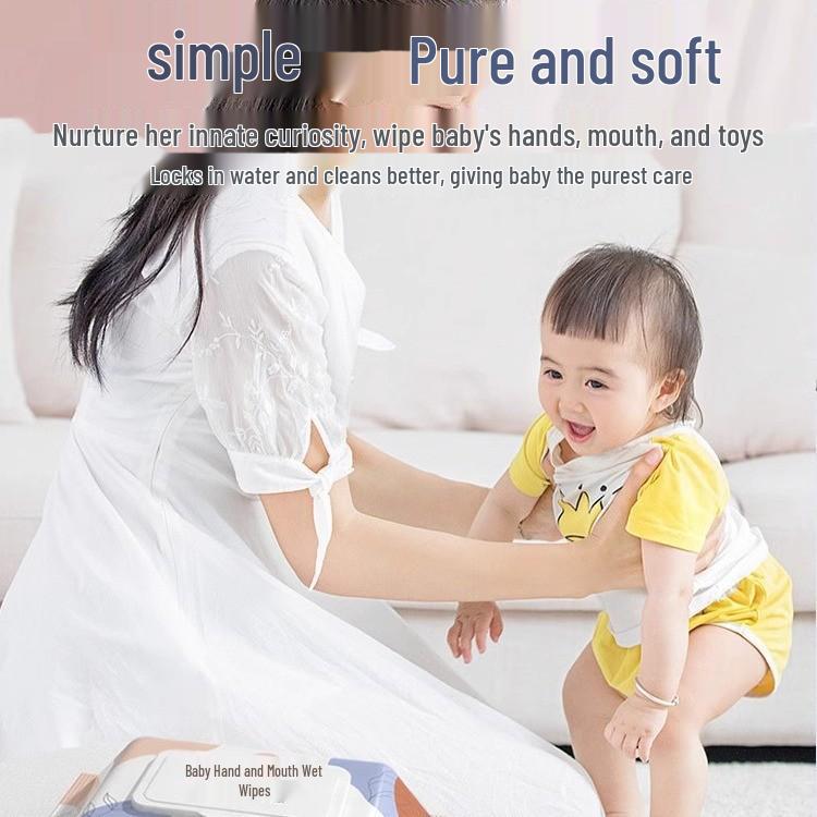 Lingettes Bébé Grandes - Lot de 80 - Pour Mains, Bouche et Siège - Idéal pour Bébés et Nouveau-nés