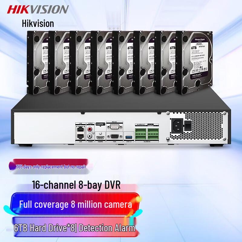 

HIKVISION 16-Channel 8-Bay NVR Surveillance Recorder CN plug (adapter included)