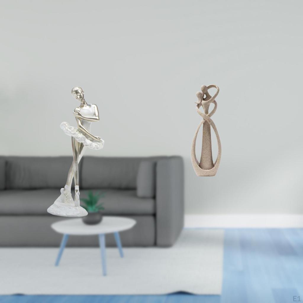 Graceful Dancing Lovers Figurine Modern Art Sculpture Creative Desktop Ornament for Bedroom Office