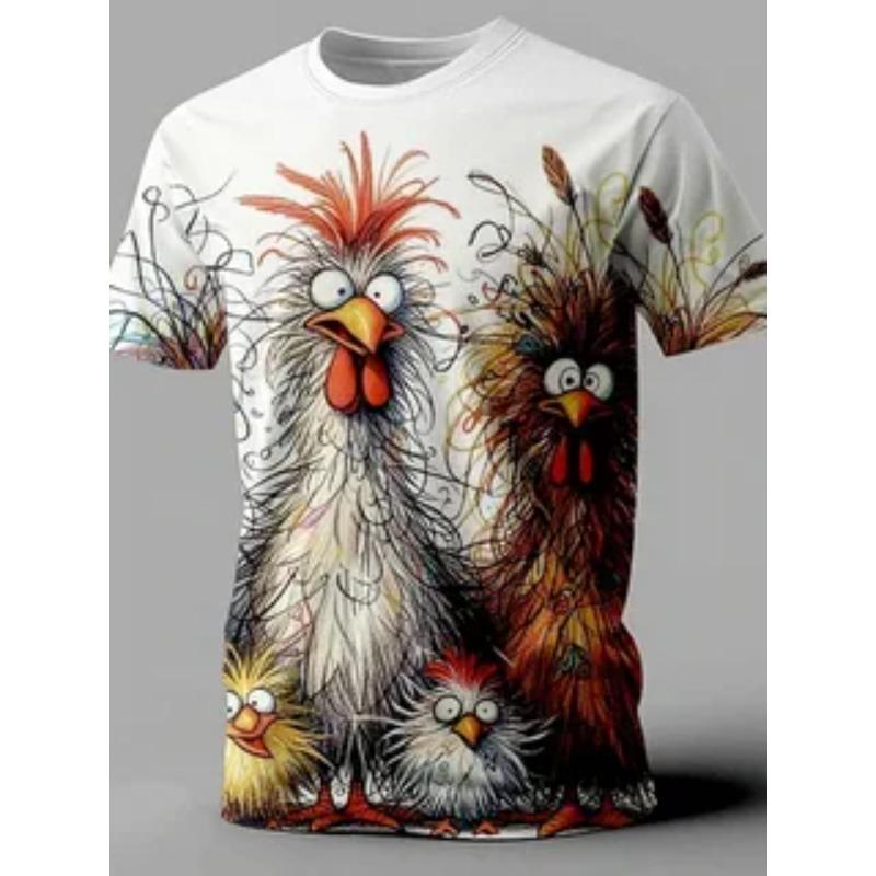 Nouveau T-shirt d'été pour homme avec impression numérique 3D personnalisée Animal Mode Confortable Lâche Grande Taille Col Rond Manches Courtes