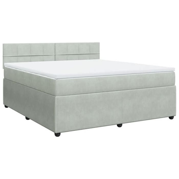 VidaXL Slat Bed Base and Mattress Light Grey 180x200cm Velvet 3287806
