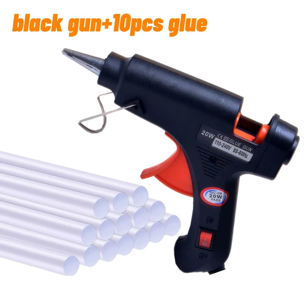 20W Hot Melt Glue Gun Household Industrial Mini Guns Electric Heat Temperature Tool Use 7mm Glue Sticks